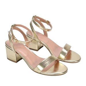 XY London Womens/Ladies Gemma Metallic Strappy Low Block Heel Sandals / Metallic